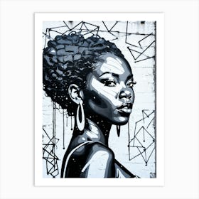 Graffiti Mural Of Beautiful Black Woman 278 Art Print