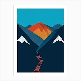 Bardonecchia, Italy Modern Illustration Skiing Poster Art Print