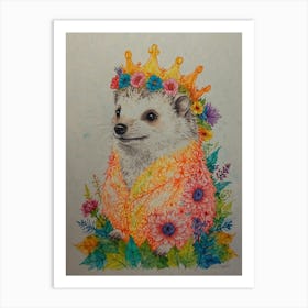 Hedgehog In A Crown 2 Art Print