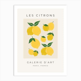 Les Citrons | 01 - Retro Lemon Art Print