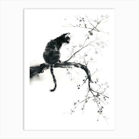 Cat On A Branch 1 Art Print