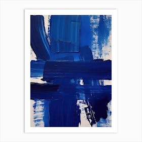 Blue Brush Strokes Abstract 5 Art Print