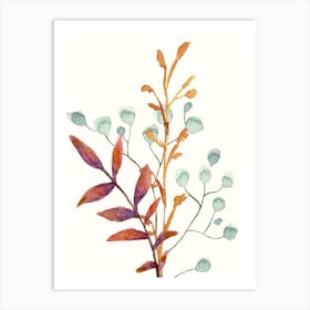 wild leaves branch Art Print