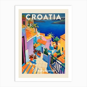 Dubrovnik Croatia 2 Fauvist Painting  Travel Poster Art Print