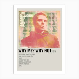 Liam Gallagher Why Me Why Not. Album Cover Signed Poster 1 Art Print