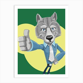 Business Wolf Art Print