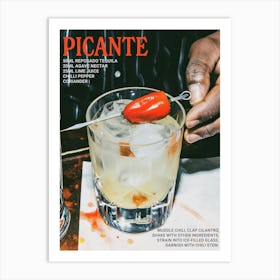 Picante Cocktail Vintage Drinks Photo Kitchen Art Print