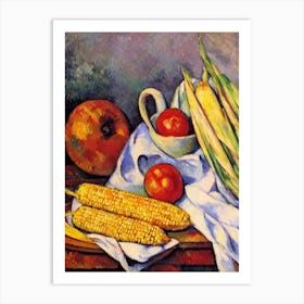 Corn 2 Cezanne Style vegetable Art Print