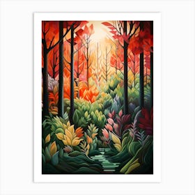 Forest Abstract Minimalist 10 Art Print