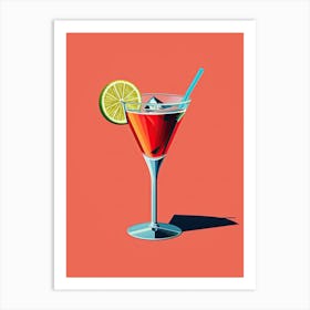 Red Cocktail Print Art Print