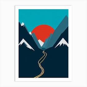 Zermatt, Switzerland Modern Illustration Skiing Poster Art Print