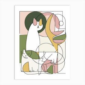 Abstract Cats Art Print