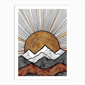 Sunrise Over The Mountains 3 Art Print