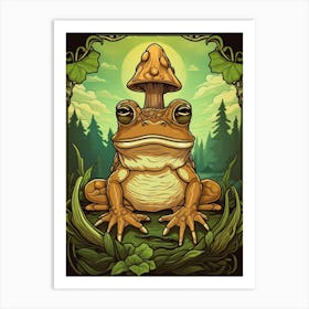 Wood Frog On A Throne Storybook Style 6 Art Print