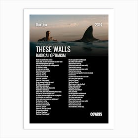 These Walls Dua Lipa - Lyrics Poster Art Print