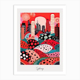 Poster Of Sydney, Illustration In The Style Of Pop Art 2 Art Print