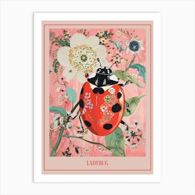 Floral Animal Painting Ladybug 2 Poster Art Print