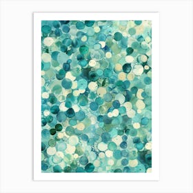 Aqua Polka Dots Art Print