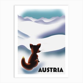 Austria Fox Travel poster Art Print