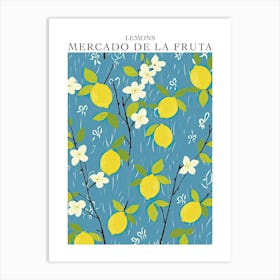 Mercado De La Fruta Lemons Illustration 6 Poster Art Print