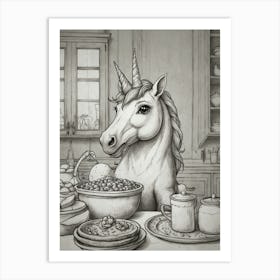 Unicorn In The Kitchen 1 Art Print