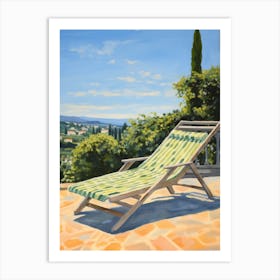 Sun Lounger By The Pool In Spanish Countryside 2 Art Print