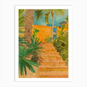 Palm Trees And Steps Art Print