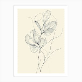 Abstract Flower Drawing Art Print