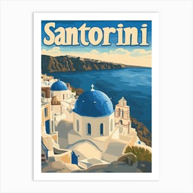 Aihrgdesign A Vintage Travel Poster Of Santorini 1 Art Print