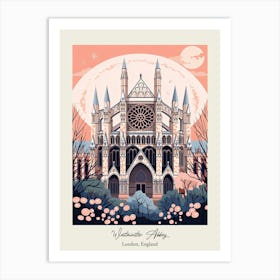 Westminster Abbey   London, England   Cute Botanical Illustration Travel 1 Poster Art Print
