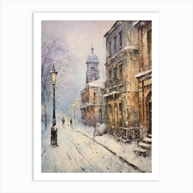 Vintage Winter Painting St Petersburg Russia Art Print