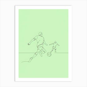 Soccer Player Kicking The Ball Affiche