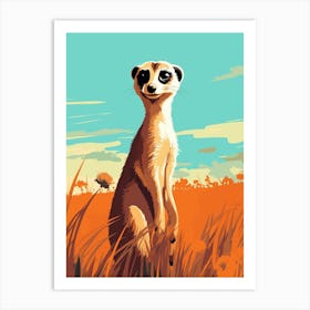 Meerkat in Savana 2 Art Print