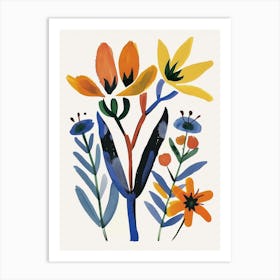 Painted Florals Kangaroo Paw 1 Art Print