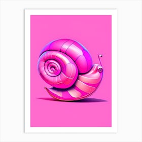 Full Body Snail Pink 3 Pop Art Art Print