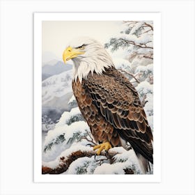 Winter Bird Painting Bald Eagle 1 Art Print