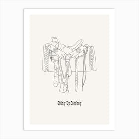 Giddy Up Cowboy B&W Art Print