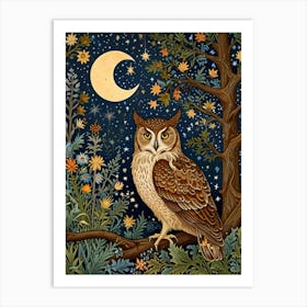 William Morris Owl At Night Art Print