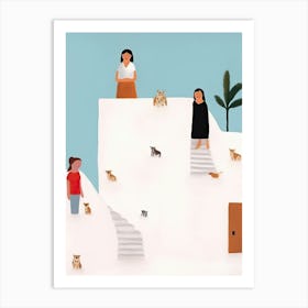 Holidays In Morocco, Tiny People And Illustration 4 Art Print
