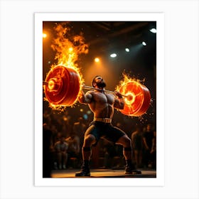 The Fire Within. Weightlifting Art Print