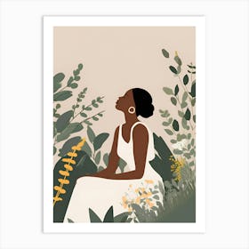 Woman In The Garden 1 Art Print