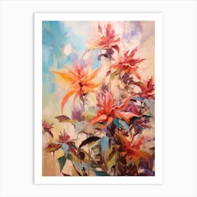 Fall Flower Painting Bee Balm 4 Art Print