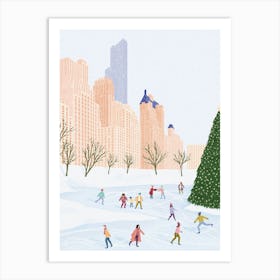 Christmas In New York Illustration Art Print