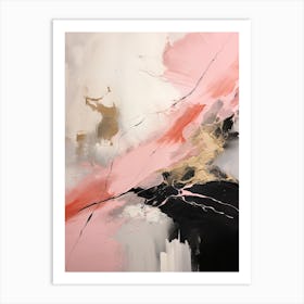 Pink And Brown Abstract Raw Painting 7 Art Print