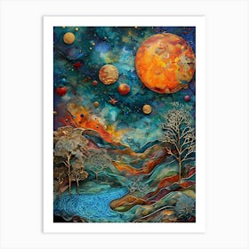 Earth And Space Art Print