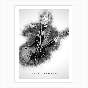 Peter Frampton Guitarist Sketch Art Print