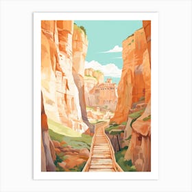 El Caminito Del Rey Spain 1 Hike Illustration Art Print