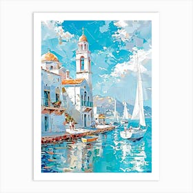 Sailboats In The Harbor 1 Art Print