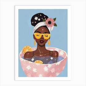 Black Woman In A Bath Tub Art Print