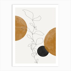 Abstract Painting With Plant Art Print